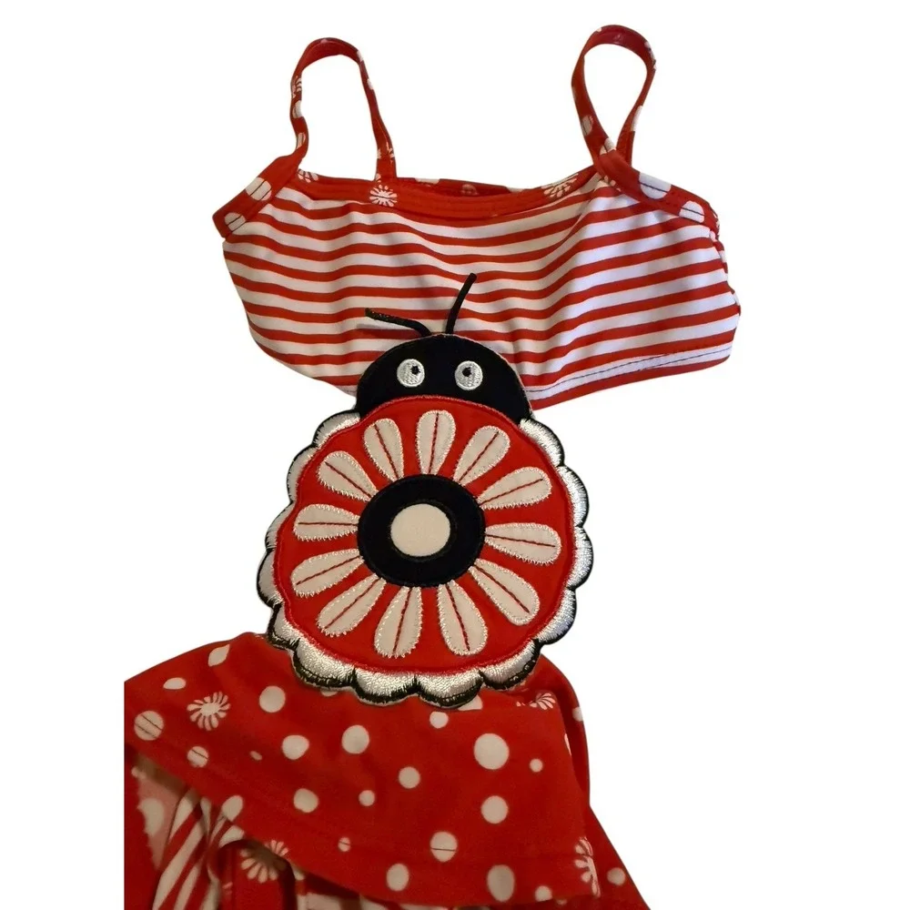 Koala Baby Swimsuit Size 9 Months One Piece Bathing Suit Red Lady Bug - Picture 3 of 6